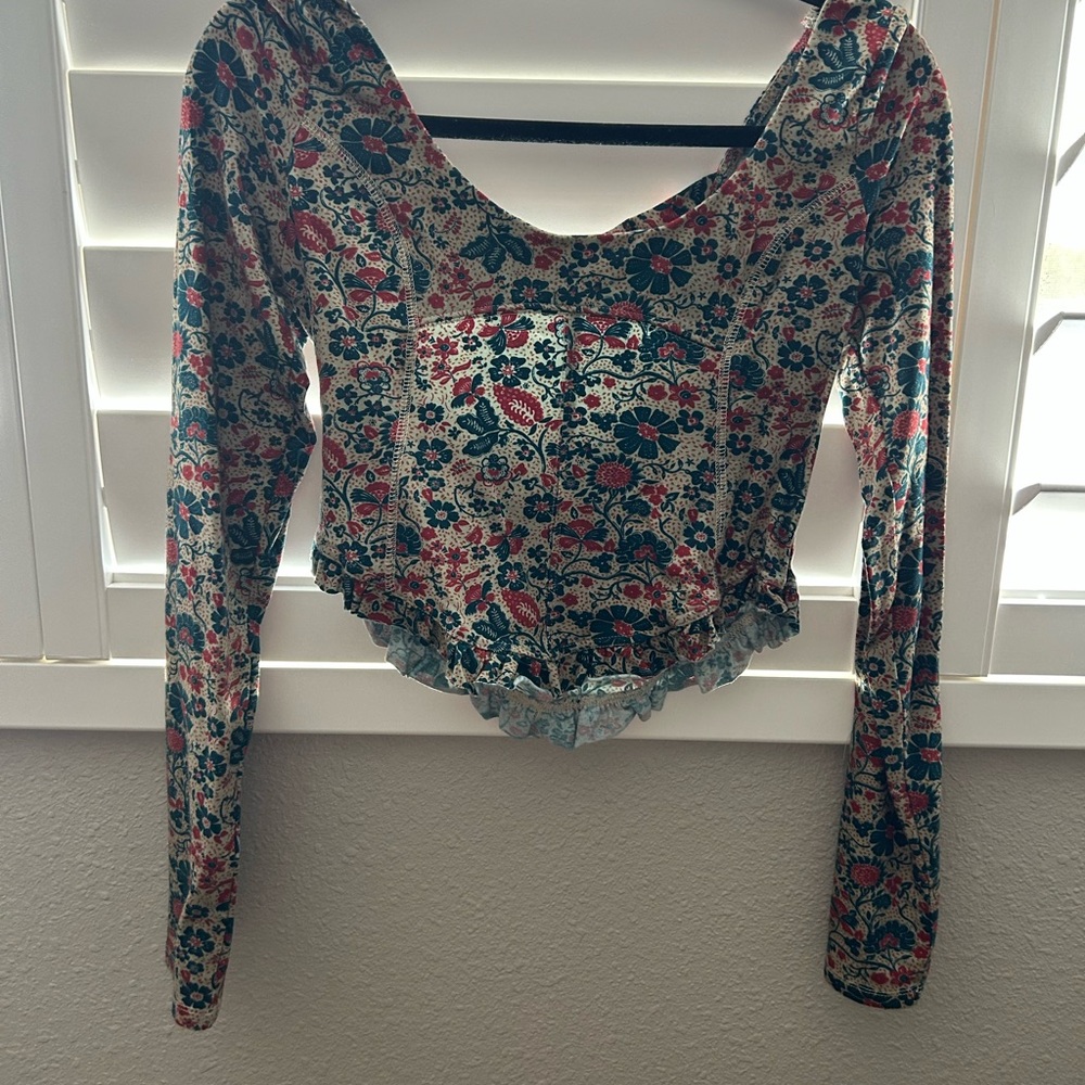 Free People Multicolor Floral Blouse